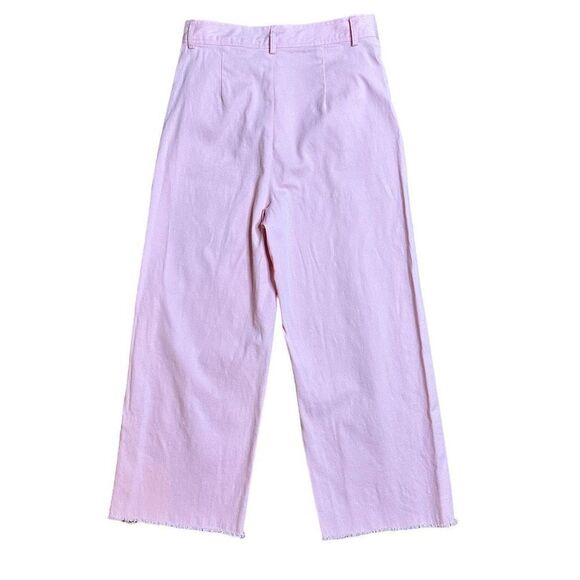 Gianni Bini Pants Cropped Raw Hem Pink High Rise Size 4 - Picture 4 of 8